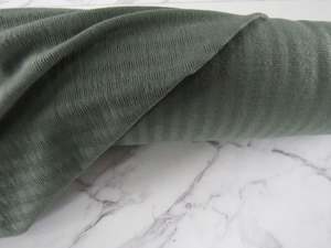 Merino Blend Fabrics: 85cm Huntsmen Olive green textured jersey knit 60% merino 40% polyester 170g