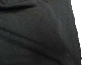 Merino Blend Fabrics: 25cm Sambuck Black 54% merino 46% polyester eyelet fabric 140g- precut