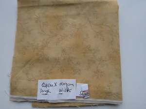 24cm long x 109cm wide Beige with leaf outline print 100% cotton