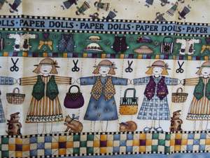 Paper Dolls Panel 114cm wide  x 50cm long 100% cotton.