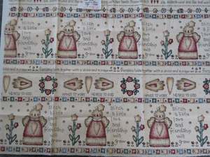 Stitch with Love and Friendship will grow panel 44x 58cm wide 100% cotton.