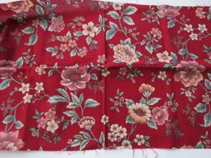 Quilting: Joan Kessler Floral print on red background quilting patchwork fabric- 100% cotton 30cm L x 112cm wide
