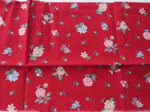 Floral print on red background quilting patchwork fabric- 100% cotton 40cm L x 65cm wide