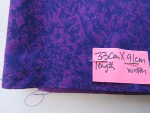 Quilting: Dark Purple floral print quilting patchwork fabric- 100% cotton 33cm L x 91cm wide