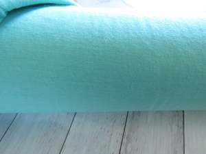 85 To 100 Merino Fabrics: 43cm Pullton Turquoise 100% merino jersey knit 165g 150cm