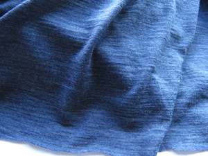 85 To 100 Merino Fabrics: 1.5m Hombre Blue 100% merino jersey knit 165g 150cm