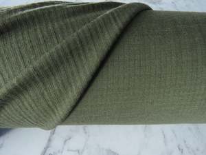 Merino Blend Fabrics: 2.6m Oslo Olive 75% Merino 25% Polyester 230g merino Knit fabric- precut