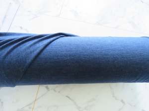 85 To 100 Merino Fabrics: 2m Hombre Blue 100% merino jersey knit fabric 165g 150cm- precut length