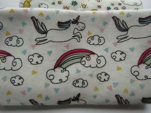 Quilting: Magical Unicorn Fabric Bundle of 5 Fat Quarters. Mixed prints- 100% cotton. 50 x 52cm per piece