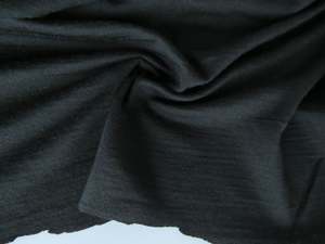 85 To 100 Merino Fabrics: 1.2m Pango Black 200g 100% New Zealand merino jersey knit fabric 150cm wide