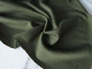 Merino Blend Fabrics: 32cm Oslo Olive 75% Merino 25% Polyester 230g Knit-precut