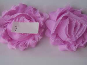 Needles Thread And Other Sewing Items: 3 Pink Shabby Chic Chiffon flowers  50mm diameter per flower approx. #7