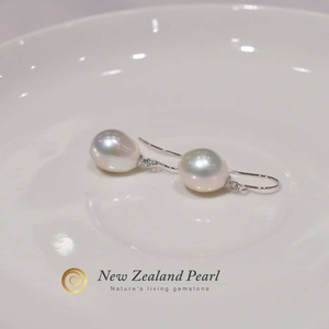 Products: Sterling Silver White Colour Baroque Freshwater Pearl Hook Earrings New Zealand Pearl
