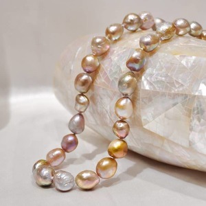 Products: Baroque Multicolour Freshwater Pearl Necklace Gloden Candy Pebble Strand New Zealand Pearl