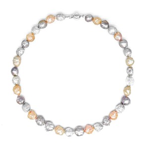 Baroque Multicolour Freshwater Pearl Necklace Lavender Candy Bubble Strand New Zealand Pearl