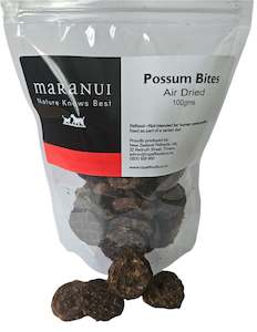 Dried Treats: Air Dried Possum Bites 100gm