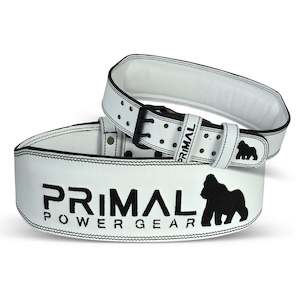 Primal Lifting Gear: Leather White Belt