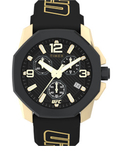 Timex: Timex UFC Icon Chronograph 45mm Silicone Strap Watch TW2V58500