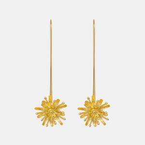 Mt Cook Lily Earrings Stems | 22ct Gold Plate