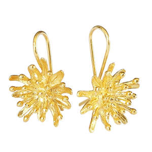 Mt Cook Lily Hook Earrings | 22ct Gold Plate