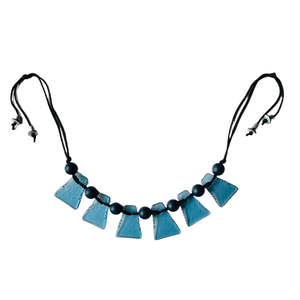 Jenny Mcleod: Blue Glass Wall Necklace Sculpture
