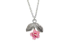 Lilygriffin: Sakura Blossom Necklace With Leaves