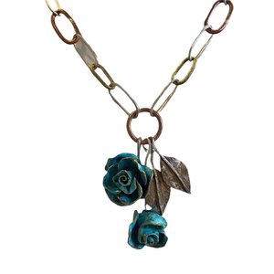 Tanya Bogdanova: Double Turquoise Rose Necklace