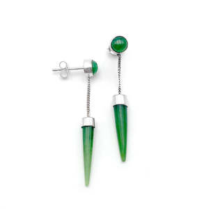 Nick Von K: Pounamu Dot Dash Earrings