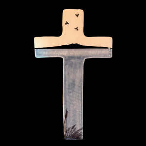 Ceramic Cross | Rangitoto With 3 Tuis | XL