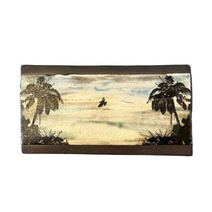 Frankie Harker: Black Clay Wall Tile | Tui Between Punga | Large