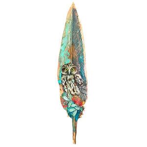 Justine Hawksworth: Copper Feather | Ruru On Pohutakawa