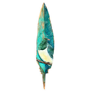 Justine Hawksworth: Copper Feather | Kererū On Branch