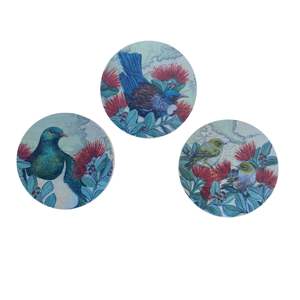 Pohutakawa Native Bird Wall Discs
