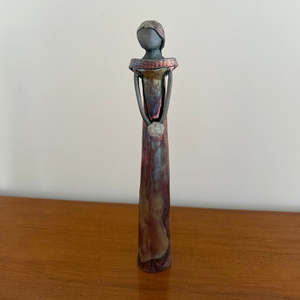 Art Gallery: Lady In Black Clay | Bronze Glaze | Cream Posy