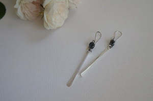 Ball & Bar Silver Earrings