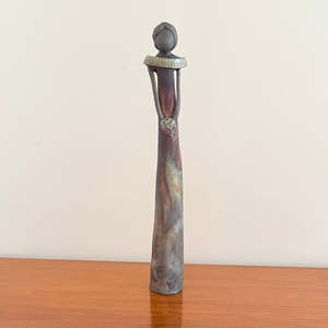 Lady In Black Clay | Gold Collar