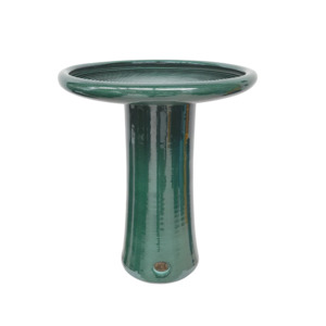 Handcrafts: Ceramic Bird Bath | Green | Mini