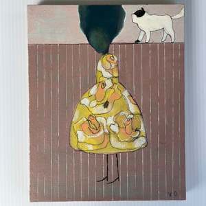 Paintings: Ma Petite | Yellow with Cat