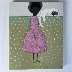 Paintings: Ma Petite | Pink with Cat