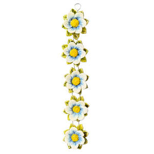 Wall Art: Vertical Flower Wall Hanging | Blue