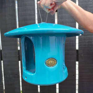 Ceramic Bird House & Feeder