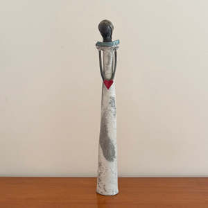 Sculptors: Lady In Black Clay | Turquoise Collar | Red Heart