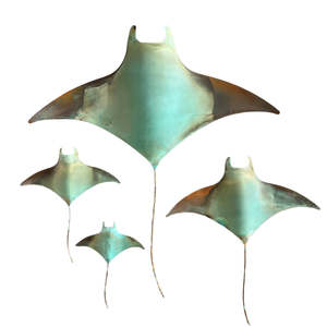 Sculptors: Copper Manta Rays | Set Of 4