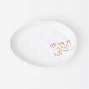 Jewellery Boxes And Accessories: Shallow Dish With Gold Branch