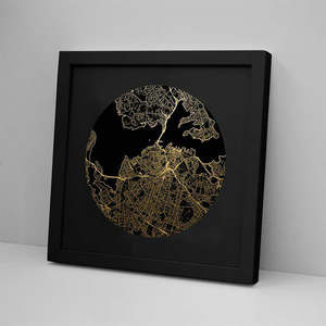 Art Prints: Auckland City Foil Mapscape