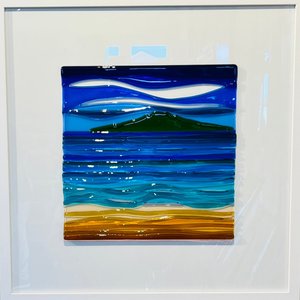Glass Or Resin Sculptures: Rangitoto Framed