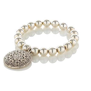 Bangles And Bracelets: Warrior Shield Silver Bracelet