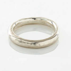 Bangles And Bracelets: Warrior Silver Hand Hammered Bangle