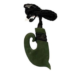 Pounamu Hei Matau Pendant 55mm