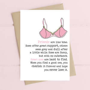 Greeting Cards And Wrapping Paper: Friends Are Like Bras